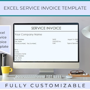 Small Business Invoice Template, Excel Service Invoice, Digital Download, Printable Billing Sheet, Editable Business Invoice PDF XLS