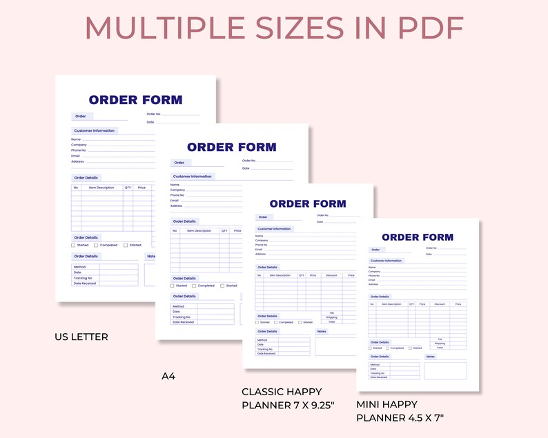 Small Method Reprint Order Form Printable Small Business Order Form: A4 & US Letter Sizes (PDF Download ...