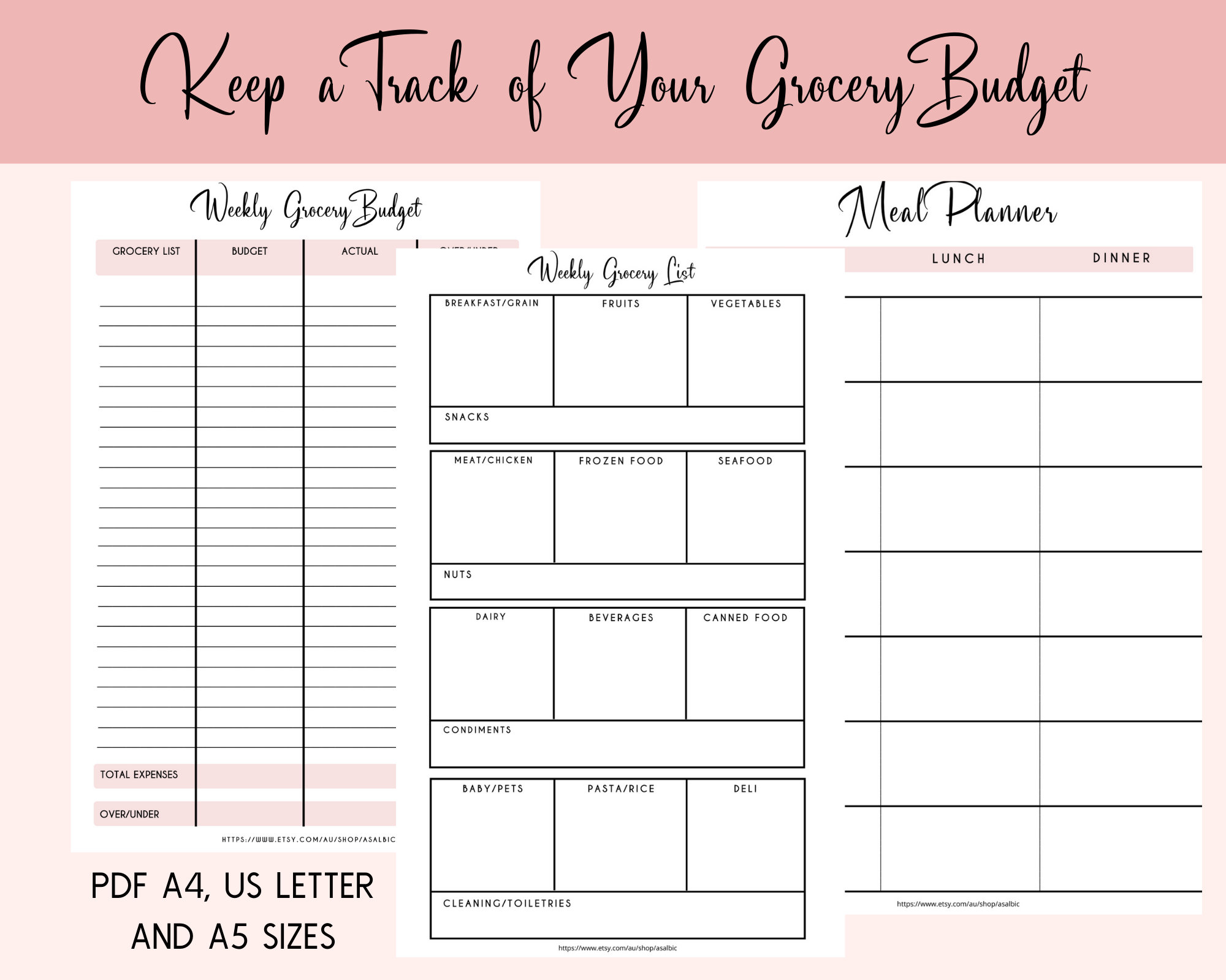 Ultimate Budget Planner Bundle Monthly Budget Grocery and Etsy