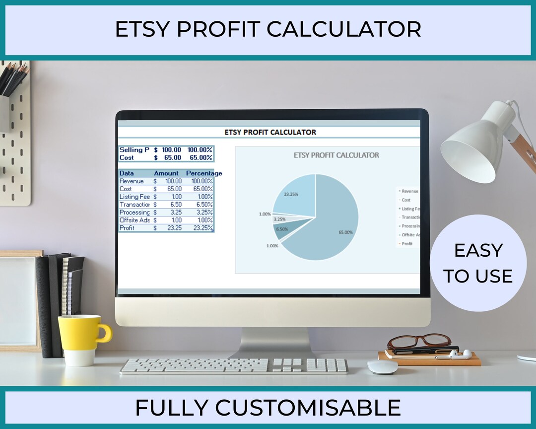 Etsy Profit Calculator for Sellers, Pricing Template for Small Business
