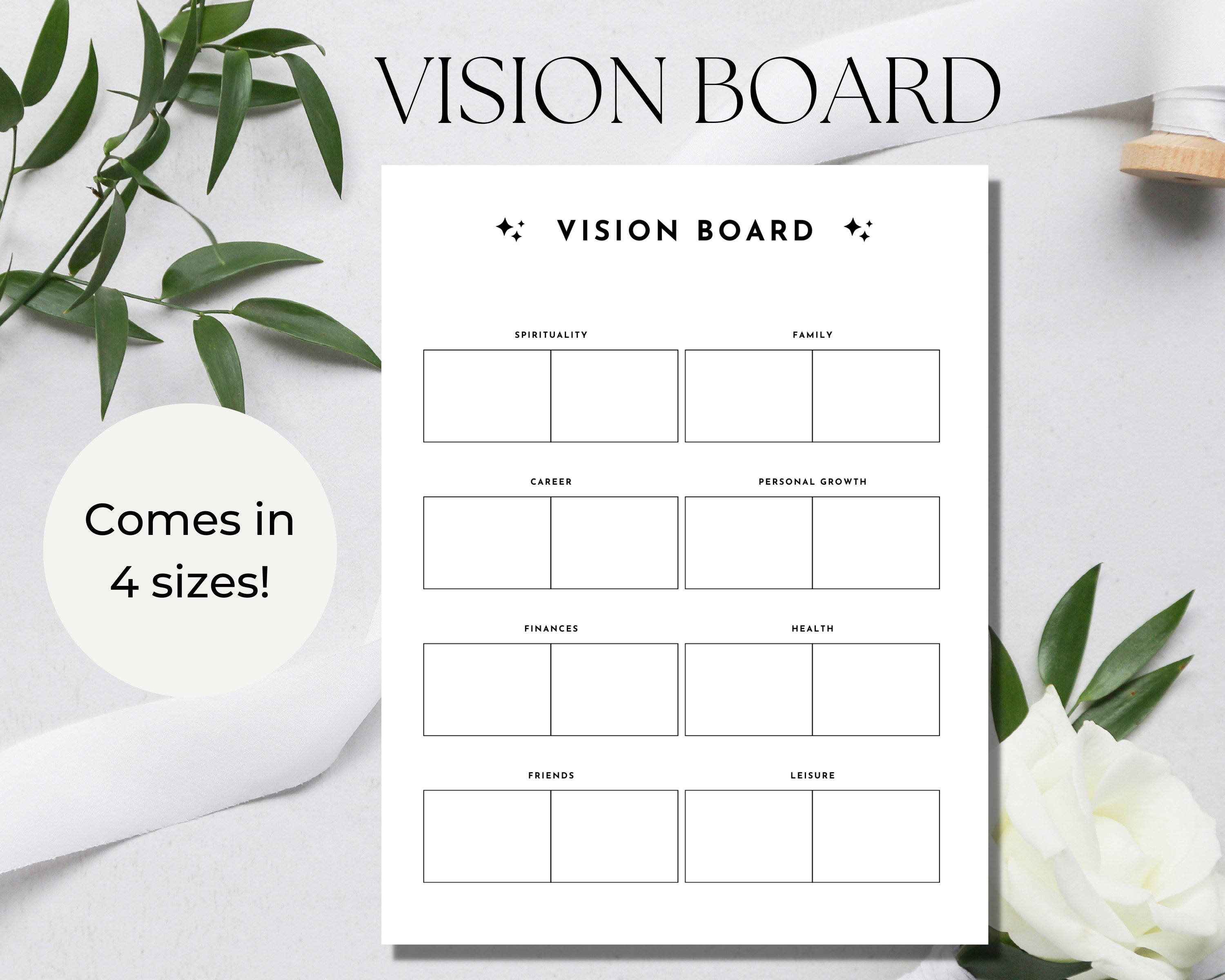 Focus Board Printable, Printable Vision Board, Goal Planner for ...