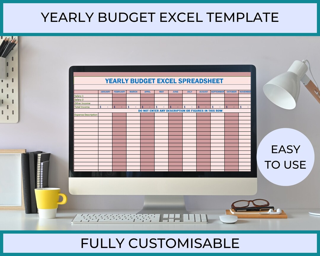 Yearly budget excel template download income expense tracker easy