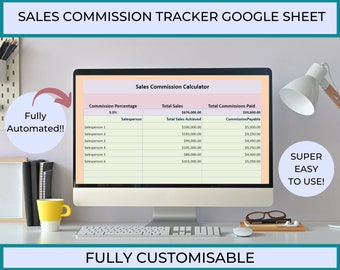 Sales Commission Tracker Google Sheet to calculate commissions, track targets & monitor payouts automatically