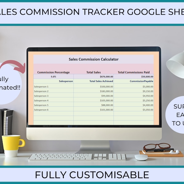 Sales Commission Calculator, Sales Commission Google Sheet, Sales Commission Google Sheet Template, Downloadable Sales Commission Template