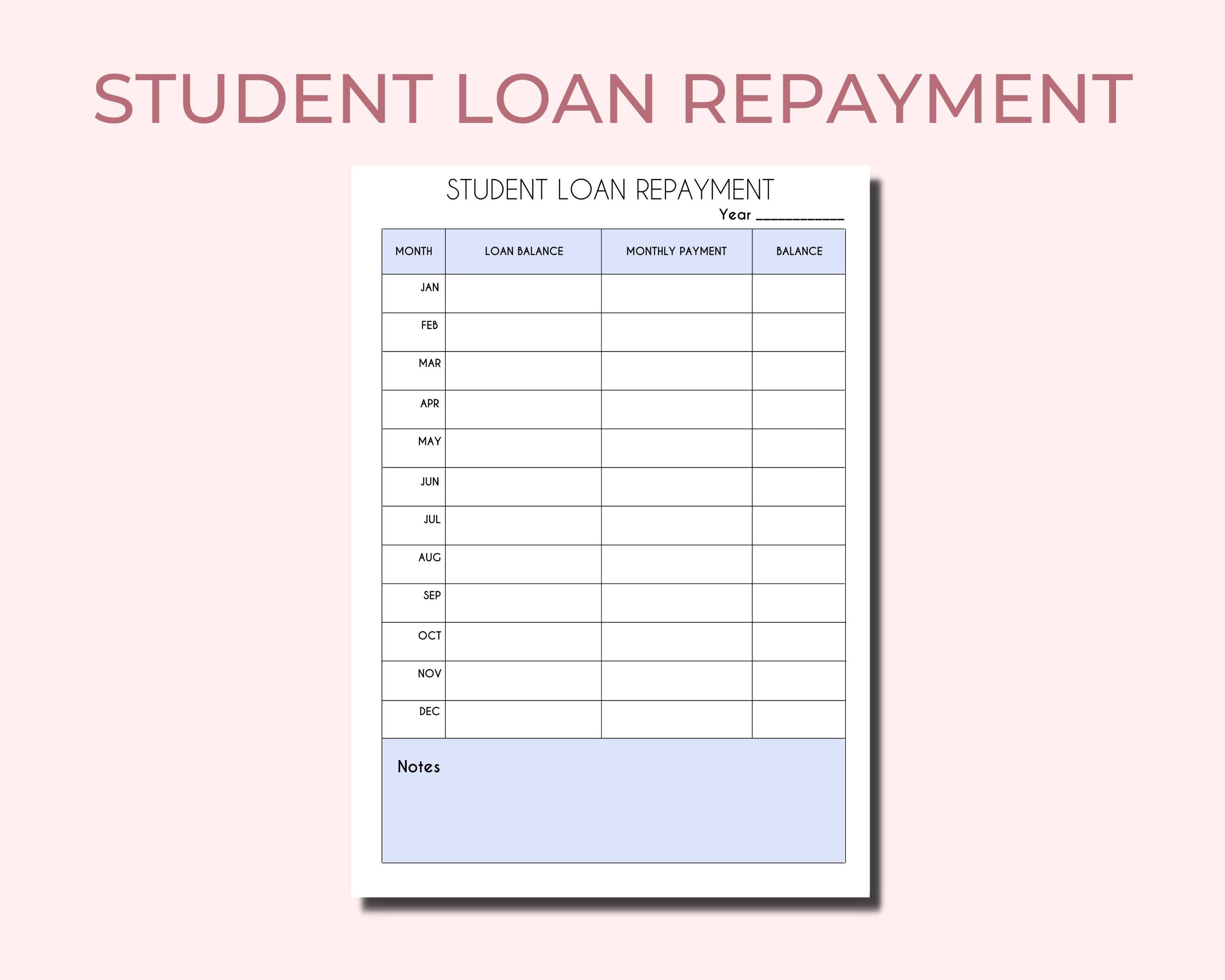 Student Loan Repayment Excel Template Student Loan Repayment Excel Template