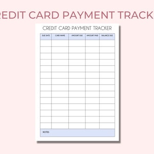 Credit Card Payment Tracker Debt Payment Tracker for Goodnotes Planner Insert A4, US, Classic and Mini Planner Sizes image 1