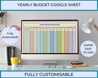 Personal Finance Tracker, Yearly Budget Template, Google sheet Download, Budget Tracker, Easy Google Sheet Budget, Annual Budget on Google,