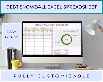 Debt Snowball Excel Spreadsheet – Track Balances, Payments, Progress (Instant Download)