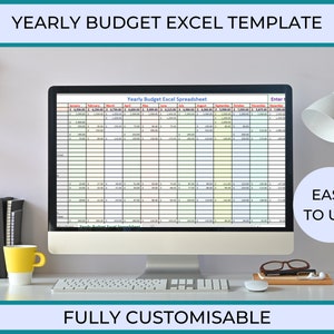Easy Budget Tracker, Yearly Budget Excel Spreadsheet Template, User Friendly Editable  Budget Tracker, Excel Yearly Budget Template