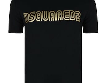 Dsquared2 Mens Vintage Gold Logo Black or White Tshirt - Etsy