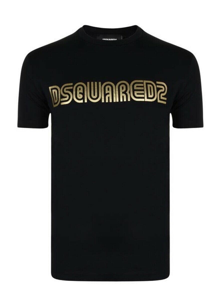 black and gold dsquared t shirt