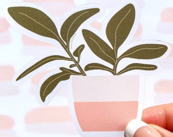 autocollant plante en pot | autocollants brillants | 3 x 3,25 po. | stickers plantes | autocollants hydroflask | autocollants pour ordinateur portable | stickers esthétiques|