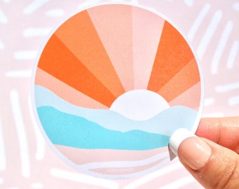 sunset sticker | 3 x 3 in | glossy | hydroflask stickers | laptop stickers | vsco stickers