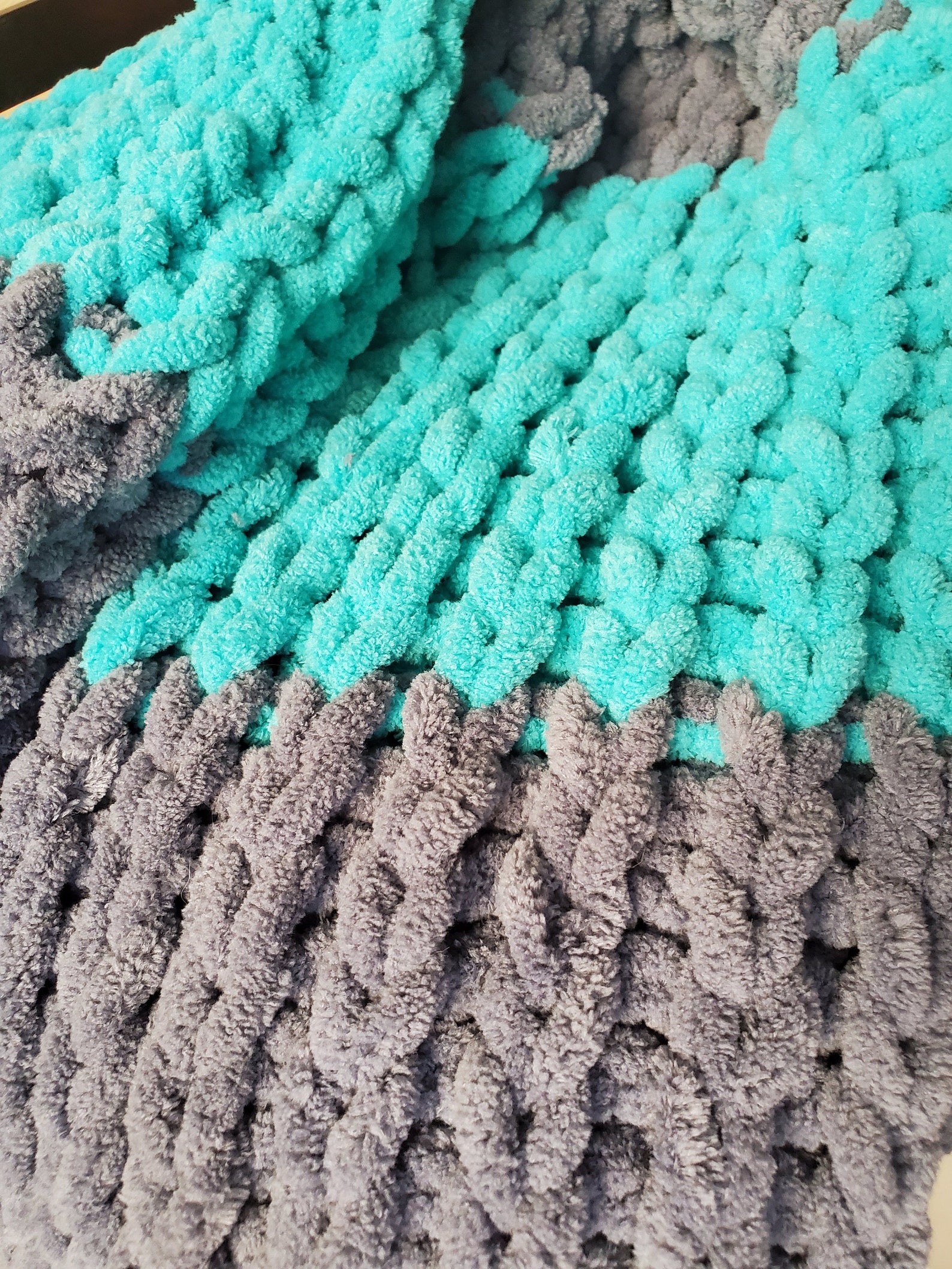 Handknit Blanket Chunky Knit Blanket Weighted Lap Blanket Chunky Knit