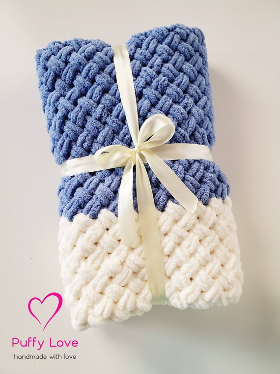 Hand Knit Blanket Chunky Knit Blanket Baby Knit Blanket Etsy