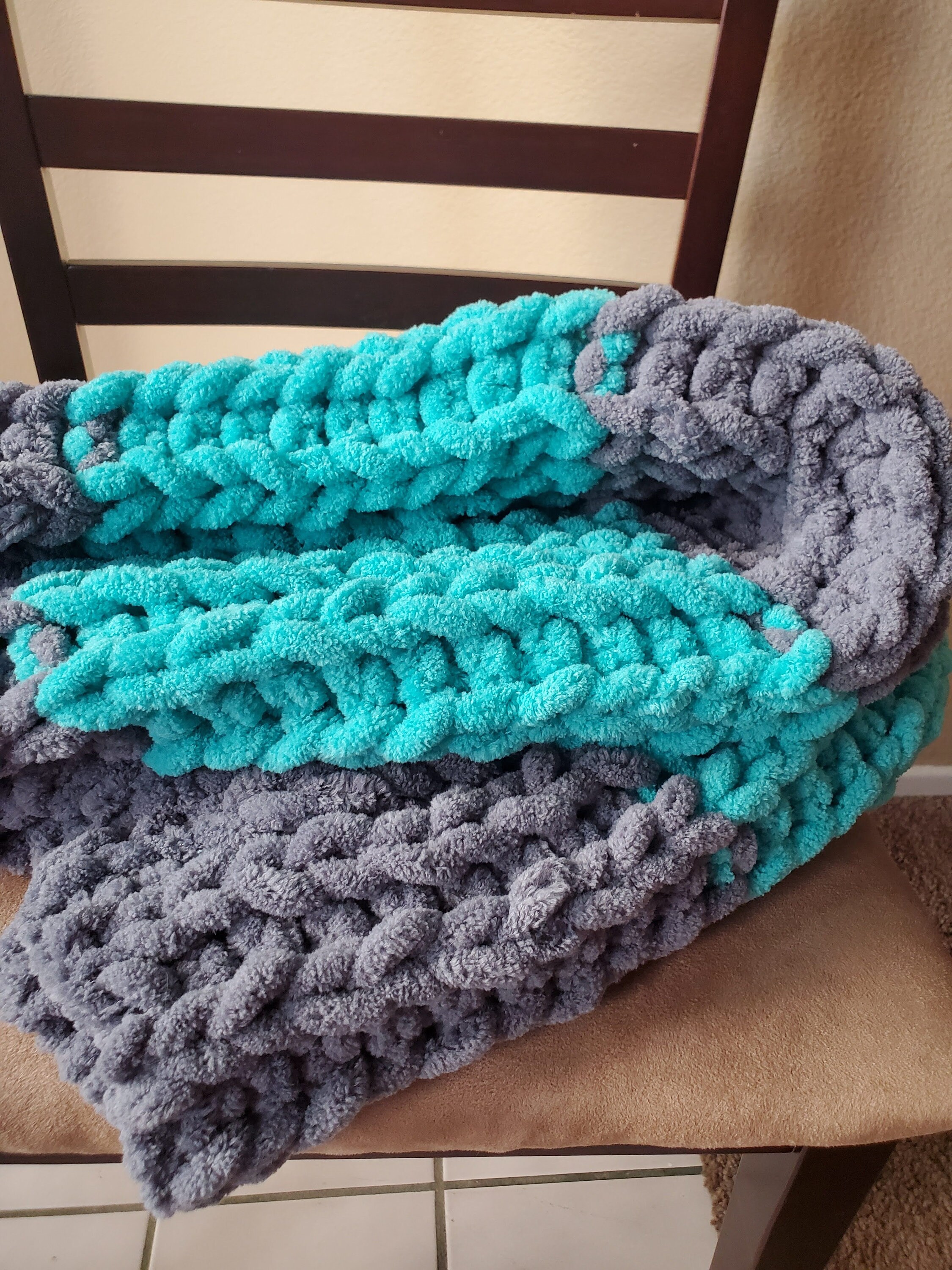 Handknit Blanket Chunky Knit Blanket Weighted Lap Blanket Chunky Knit