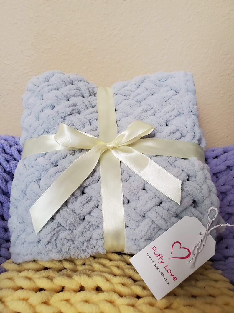 Knitted Baby Blanket Chunky Knit Blanket Blanket Alize Puffy