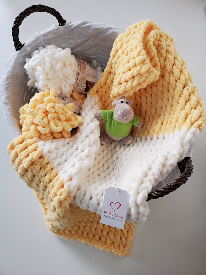 Knitted Baby Blanket Chunky Knit Blanket Blanket Alize Puffy