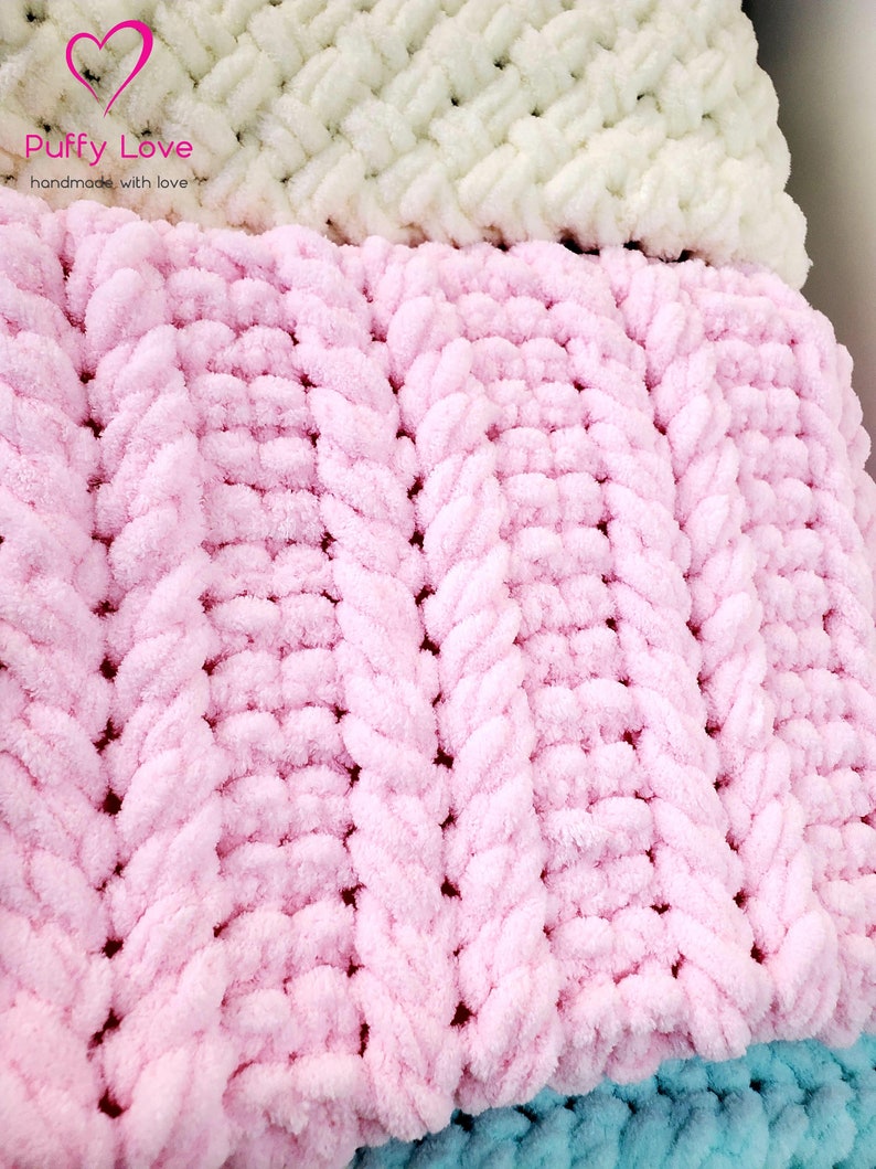 Handknit Baby Blanket Newborn Gift Crochet Chunky Throw Etsy