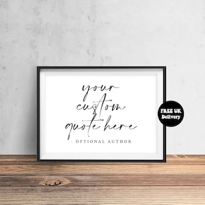 Personalised Quote Typography Wall Art Print, Custom Landscape Print, Custom Quote Print, Unframed A5 A4 A3, Personalised Custom Text Font