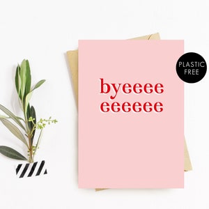 Carte d'adieu drôle, carte Vous partez, carte drôle de nouvel emploi, au revoir bonne chance, carte de départ de collègue, carte de citation humoristique drôle, carte rose