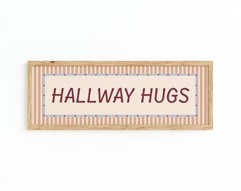 Hugs In The Hallway Wall Art Print, Landscape Panoramic Unframed Print