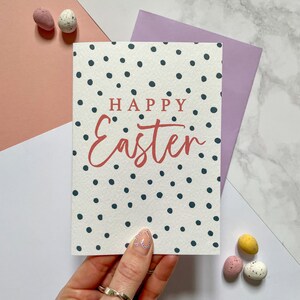 Frohe Ostern Karte, Osterkarte für Tochter, Osterkarte für Freund, Osterkarte handgemacht, Osterkarte für Sie, Osterkarte A6 Polka Dot