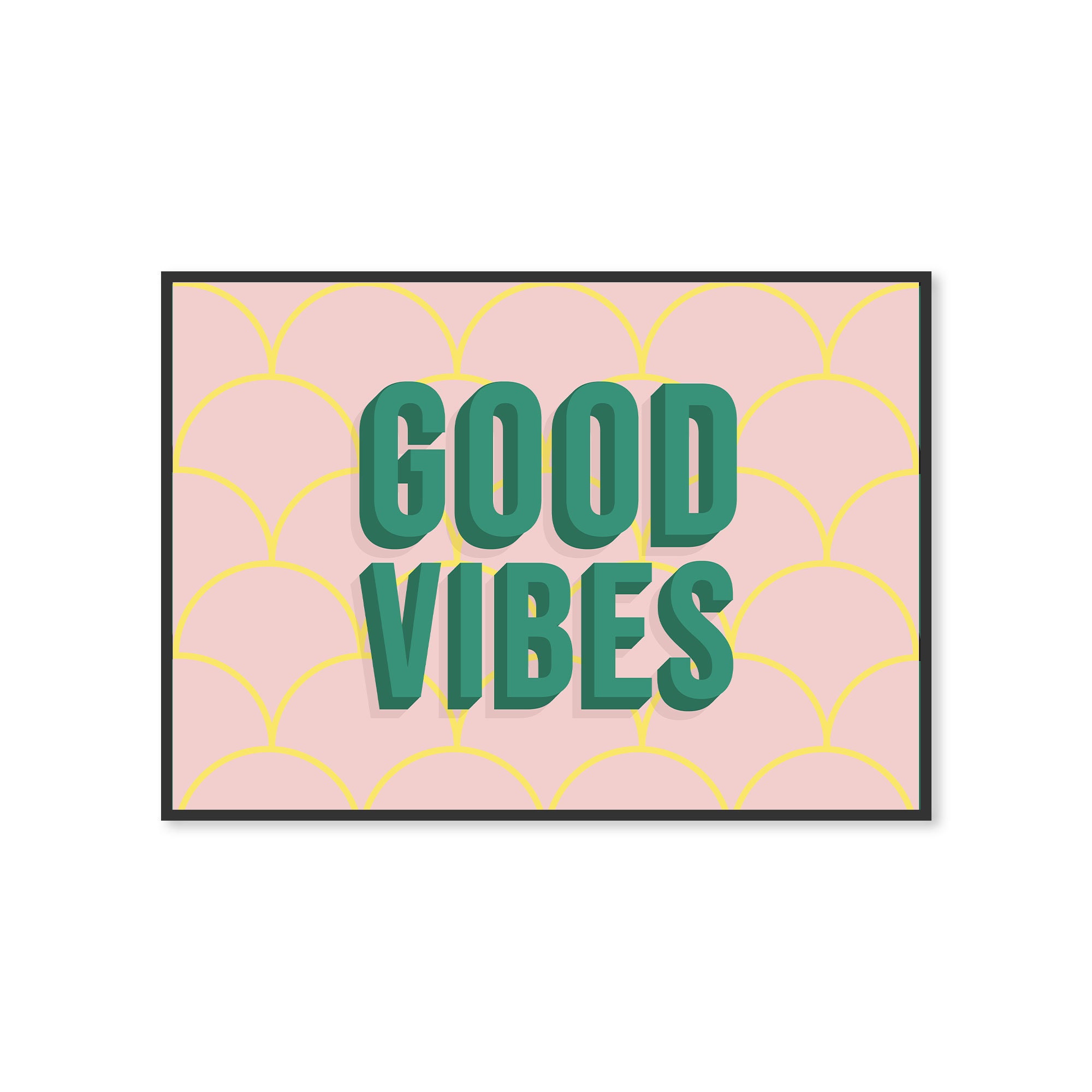 Good Vibes Only Pink Green Typography Wall Art Print Unframed - Etsy