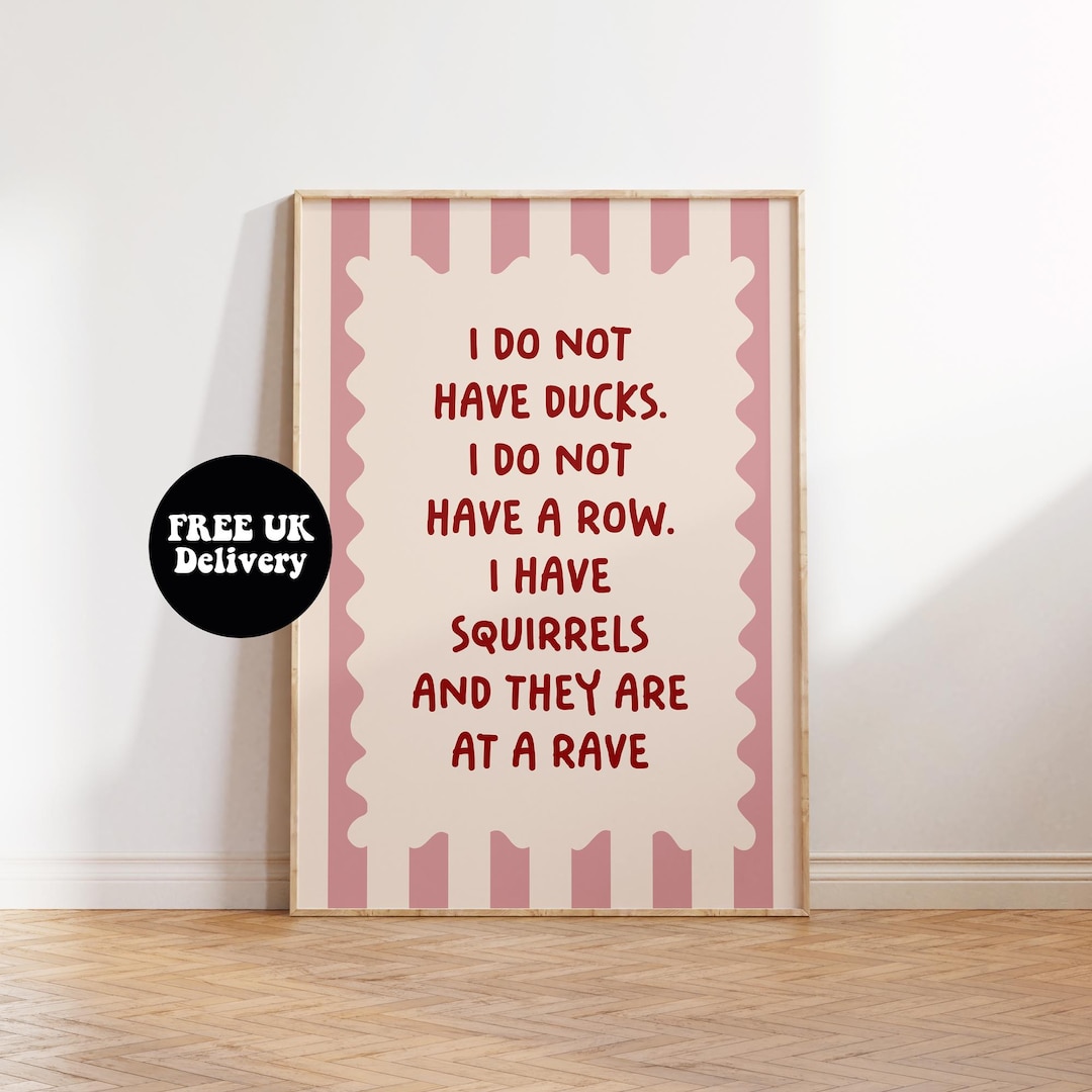 Squirrel Rave Sign I Do Not Have Ducks I Do Not Have A Row I Have Squirrels and They Are ...