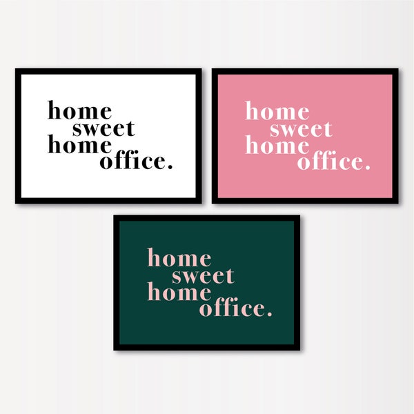 Home Sweet Home Office Typography Wall Art Print, Unframed A5 A4 A3 Poster Gallery Wall Decor Home Office Decor, Working From WFH Home Quote