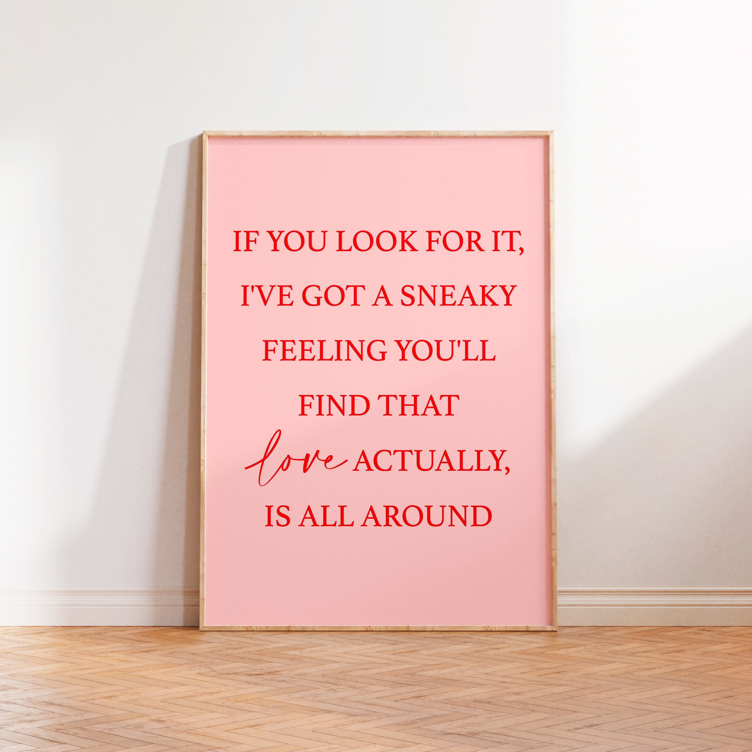 Love Actually Quote Print Pink and Red Typography Christmas Print Love Actually Poster Unframed A5 A4 A3 Christmas Movie Film Print Etsy Canada