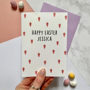 Personalisierte Osterkarten, Frohe Ostern Karte, Niedliche Karotte Osterkarte, Osterkarte Für Sie. Kundenspezifische Osterkarten, A6 Personalisieren Sie Karte für Sie