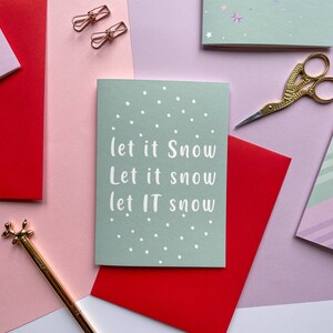 Let It Snow Weihnachtskarte, Let It Snow Let It Snow Let It Snow, Weihnachtskarte Song, Ideen für Weihnachtskarten, Typografie Weihnachtskarte 2021