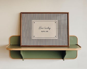 How Lucky Are We Print, Unframed, Landscape Beige Black Poster, Stars Stripes Vintage Wall Art Print