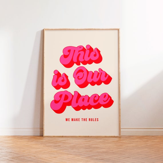 This Is Our Place Print, Colourful Wall Art, Folklore Poster, Retro Vintage Wall Art, A5 A4 A3 Print, Lyrics Print, Music Print, Indie Art