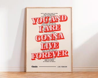 Rare Vintage 1994 Oasis 'live Forever' Poster - Etsy