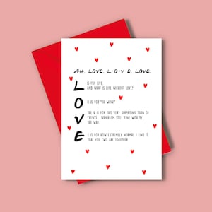 Love Ross Friends Valentinstag Karte, lustige niedliche Valentinstag Karte für ihn, für sie, für Mann, für Frau, für Freund, A6 Karte