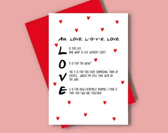 Love Ross Friends Valentine's Day Card, Funny Cute Valentine's Day Card For Him, For Her, For Husband, For Wife, For Boyfriend, A6 Card