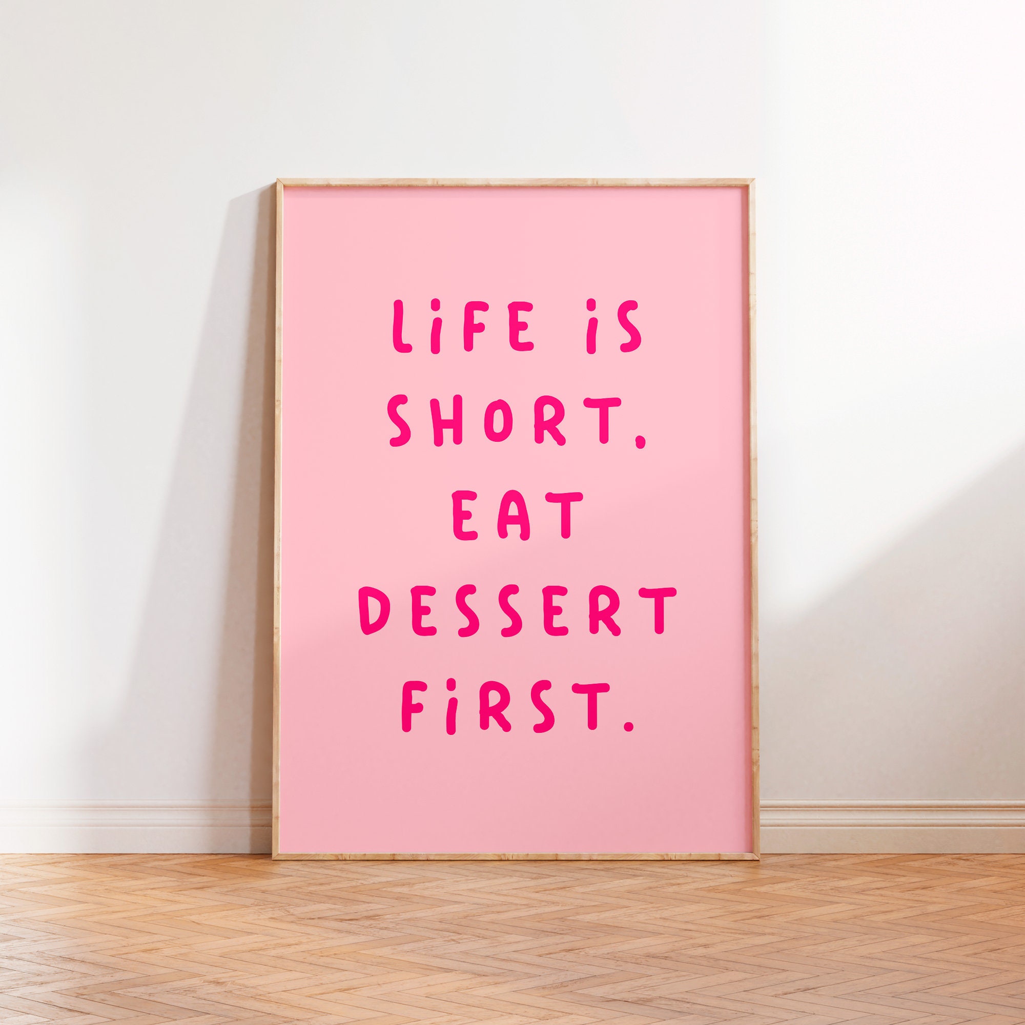Set Di 2 Strofinacci Da Cucina Con Frase Divertente - Life Is Short Eat Your Dessert First - 45x66 Cm, In Microfibra Assorbente, Decorazione Per La Casa, Regalo Simpatico