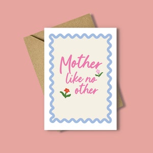 Moeder als geen ander Moederdag kaart, gelukkige Moederdag, mooie moeder, beste moeder, A6 wenskaart, schattige mooie moderne trendy kaart voor mama