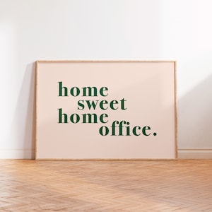 Home Sweet Home Office Print, Pink Typography Print, New Home Housewarming Gift, Gallery Wall Art A5 A4 A3 A2 A1 Unframed, Desk Office Decor