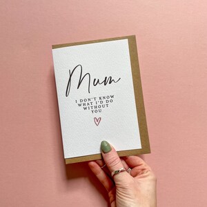 Mama, ich weiß nicht, was ich ohne Sie tun würde, süße Muttertagskarte, handgemachte Muttertagskarte, Karte für Mama, für sie, von Tochter Sohn