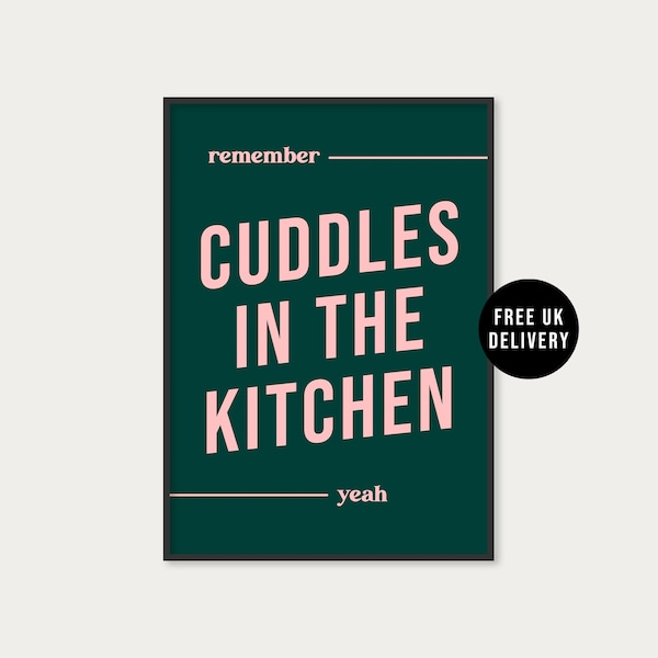 Impressão "Remember Cuddles In The Kitchen", pôster inspirado na letra da música "Mardy Bum", pôsteres musicais, arte de parede com letras de músicas, impressão sem moldura nos tamanhos A5, A4 e A3.