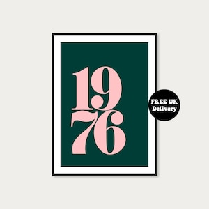 Personalised Year Wall Art Print, Anniversary Gift For Him Her, Custom 2023 Year Print, Year Date of Birth Poster, Unframed A5 A4 A3 Poster