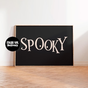 Stampa artistica da parete spettrale, decorazione da parete autunnale di Halloween, stampa tipografica con citazione, senza cornice A5 A4 A3 A2 A1, galleria di paesaggi della stagione spettrale