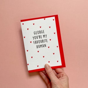 You're My Favourite Human Personalised Valentine's Day Card, Cute Valentine's Day Card For Him, For Her, For Husband, For Wife,For Boyfriend