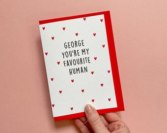 You're My Favourite Human Personalised Valentine's Day Card, Cute Valentine's Day Card For Him, For Her, For Husband, For Wife,For Boyfriend