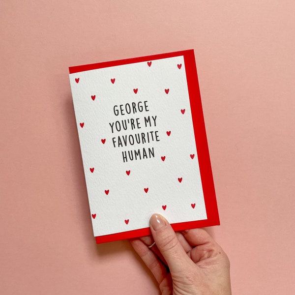 You're My Favourite Human Personalised Valentine's Day Card, Cute Valentine's Day Card For Him, For Her, For Husband, For Wife,For Boyfriend