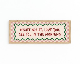Night Night Love You See You In The Morning Landscape Panoramic Print, Unframed