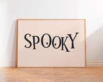 Spooky Print,Halloween Autumn Wall Art Decor,Green Pink Quote Typography Print,Unframed A5 A4 A3 A2 A1 Spooky Season Landscape Gallery Wall